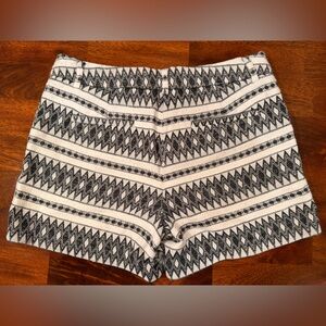 Artisan NY Black & Ivory Geometric Woven Shorts Size 6